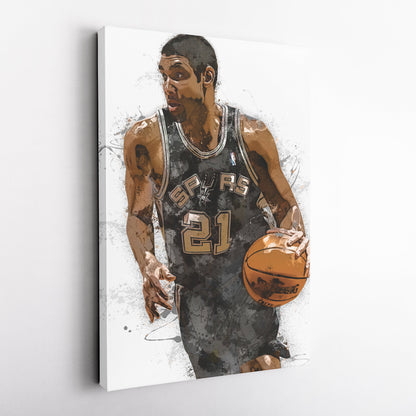 Tim Duncan Canvas Art – San Antonio Spurs Wall Decor