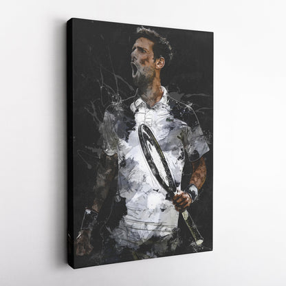 Novak Djokovic Canvas Print – Iconic Tennis Wall Art for Man Cave or Home
