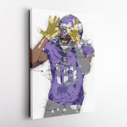 Justin Jefferson Canvas Art – Minnesota Vikings Wall Decor