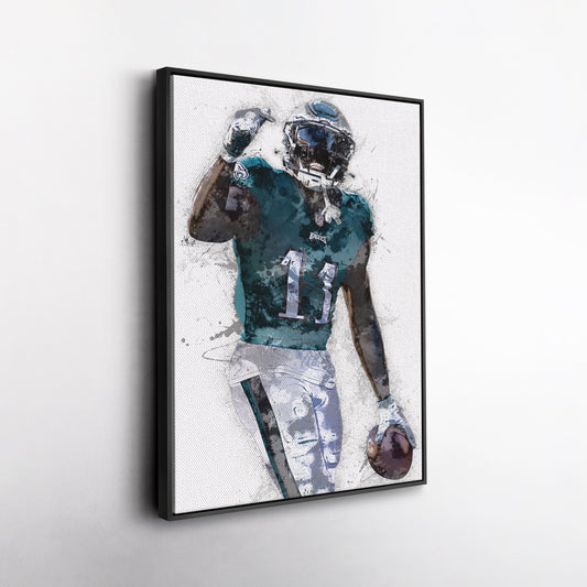 A.J. Brown Canvas Art - Philadelphia Eagles Wall Decor