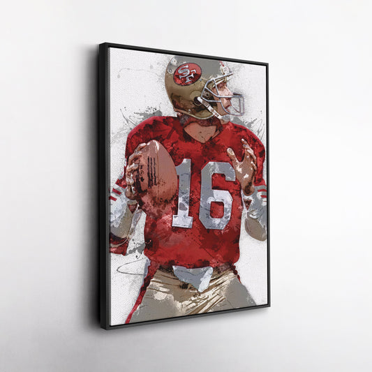 Joe Montana Canvas Art – San Francisco 49ers Wall Decor