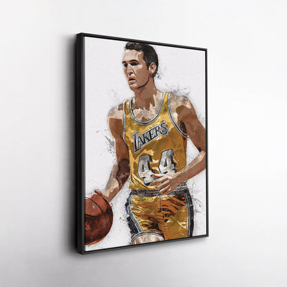 Jerry West Canvas Art – Los Angeles Lakers Wall Decor