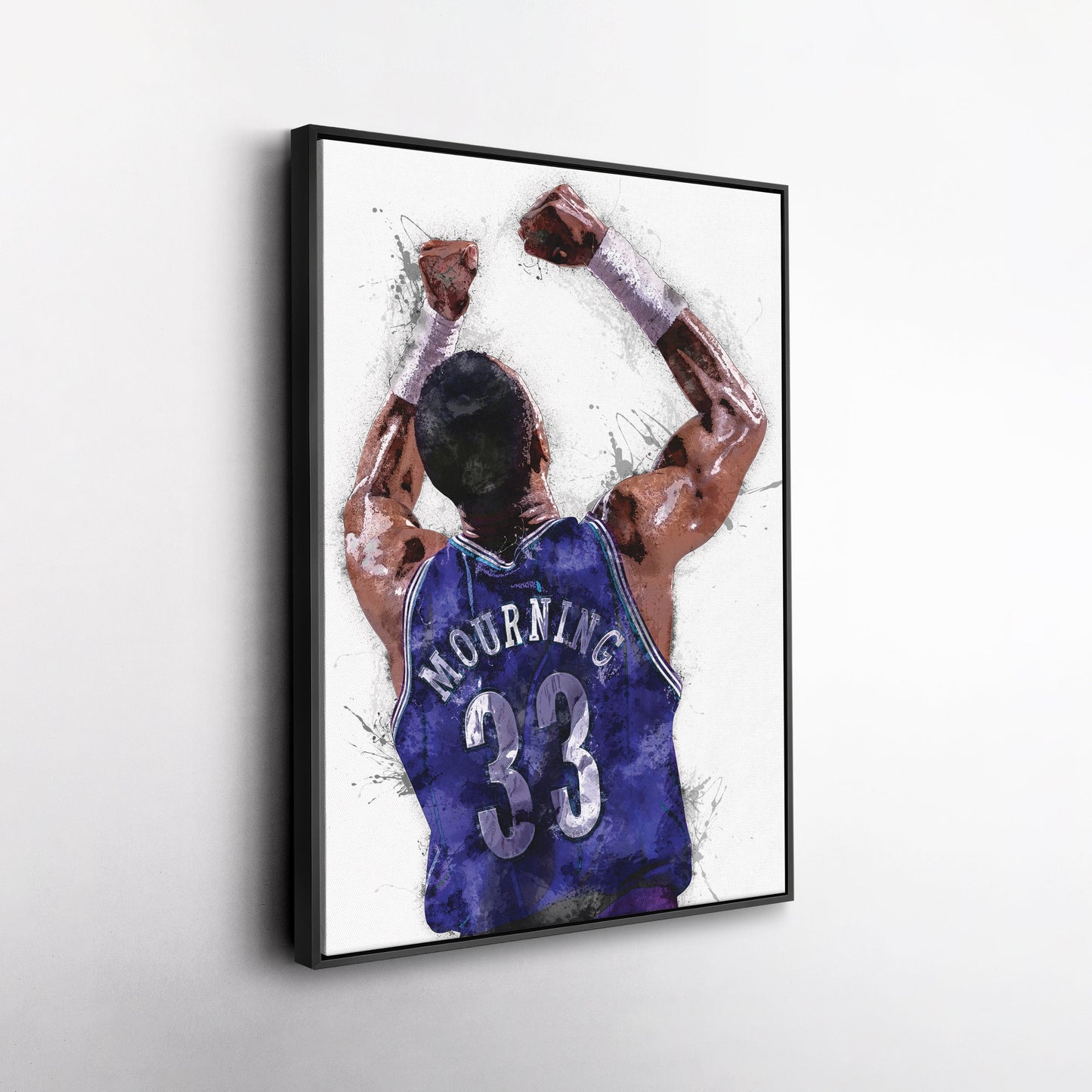 Alonzo Mourning Canvas Art – Charlotte Hornets Wall Decor