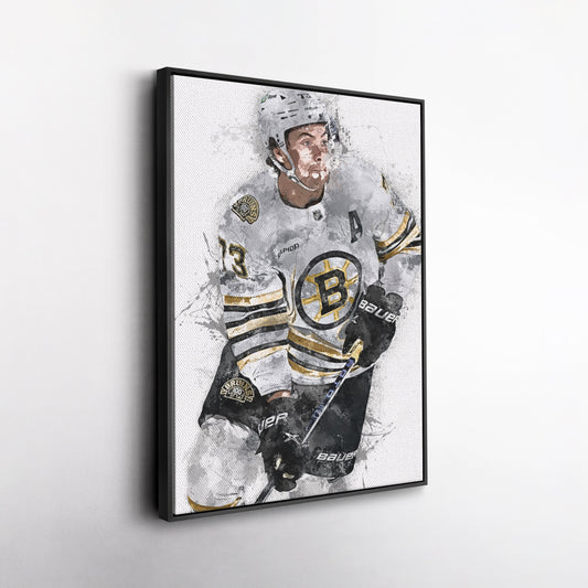 Charlie McAvoy Canvas Art – Boston Bruins Wall Decor
