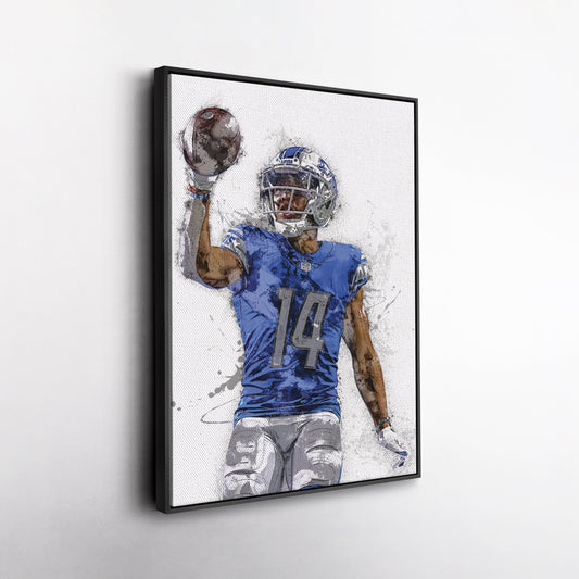 Amon-Ra St. Brown Canvas Art – Detroit Lions Wall Decor