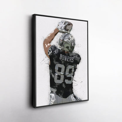 Brock Bowers Canvas Art – Las Vegas Raiders Wall Decor
