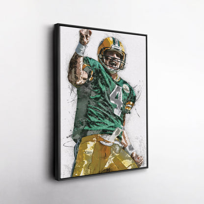 Brett Favre Canvas Art – Green Bay Packers Wall Decor