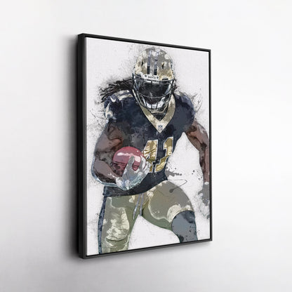 Alvin Kamara Canvas Art – New Orleans Saints Wall Decor