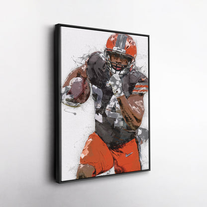 Nick Chubb Canvas Art – Cleveland Browns Wall Decor