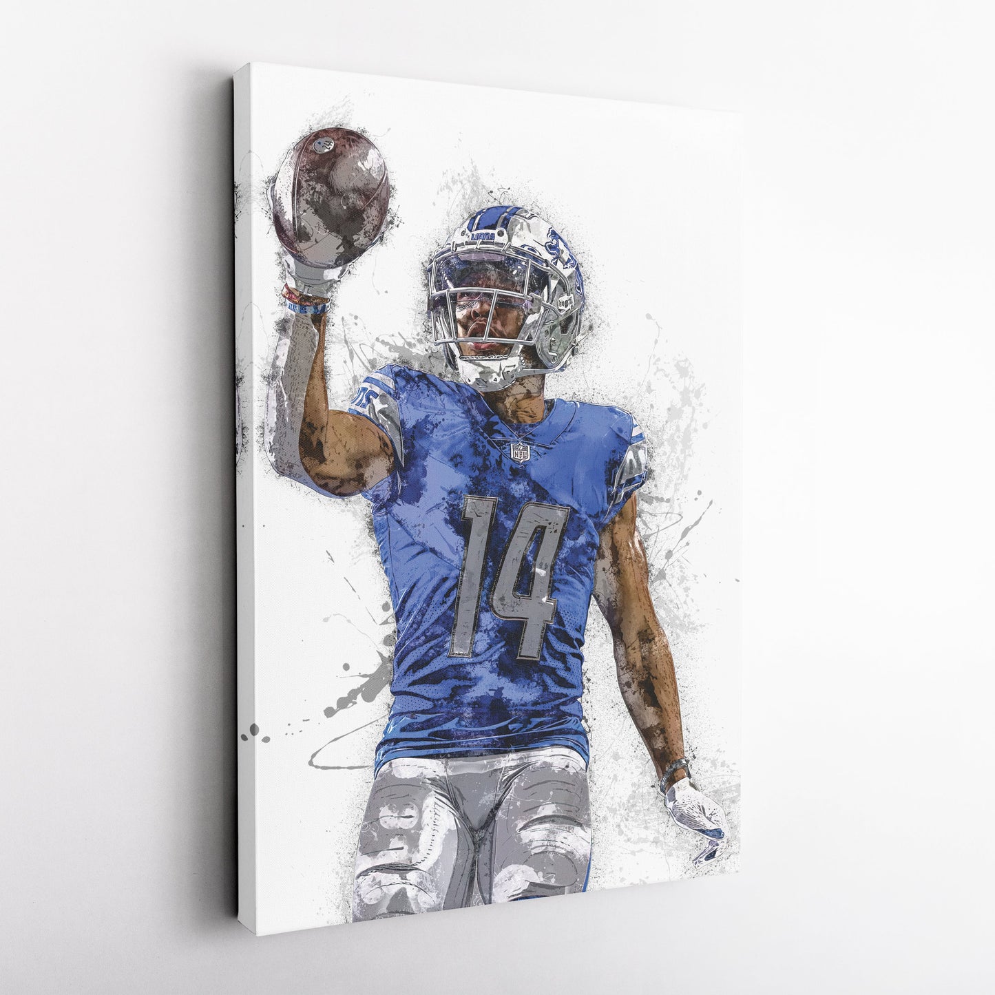 Amon-Ra St. Brown Canvas Art – Detroit Lions Wall Decor