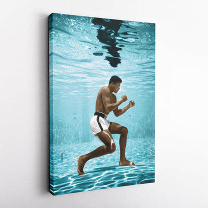 Muhammad Ali Underwater Canvas – Boxing Wall Art for Home Decor