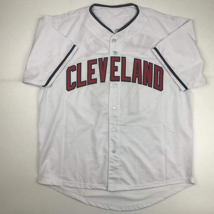 Autographed/Signed Omar Vizquel Cleveland White Baseball Jersey PSA/DNA COA