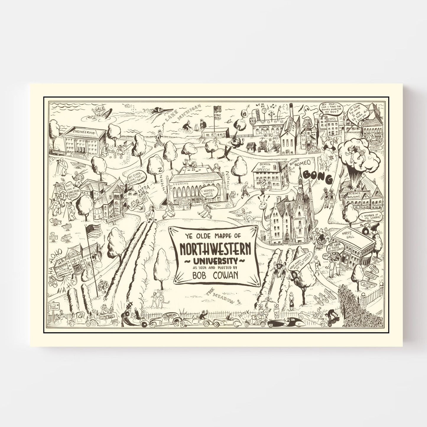 Vintage Map of Northwestern University 1940