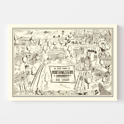 Vintage Map of Northwestern University 1940