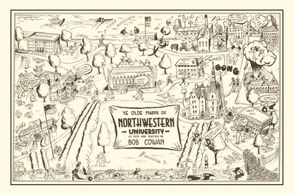 Vintage Map of Northwestern University 1940