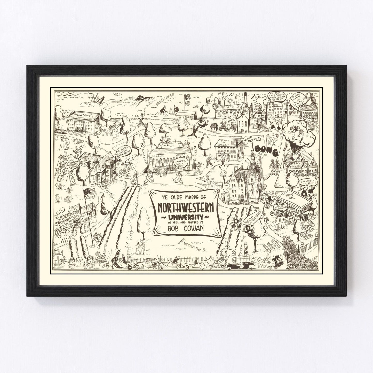 Vintage Map of Northwestern University 1940