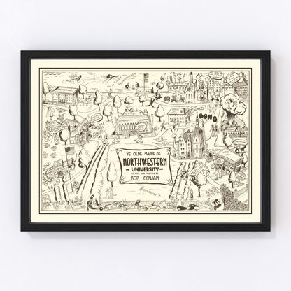 Vintage Map of Northwestern University 1940