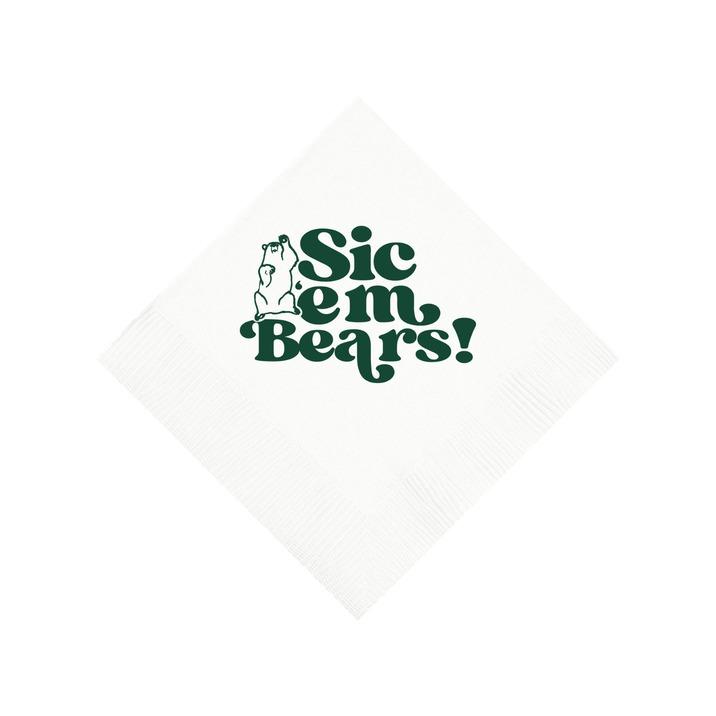 Baylor White 3 ply Napkins Set of 3