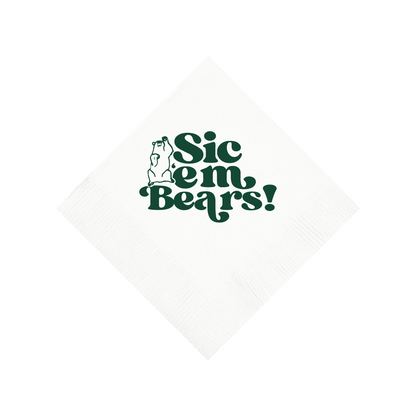 Baylor White 3 ply Napkins Set of 3
