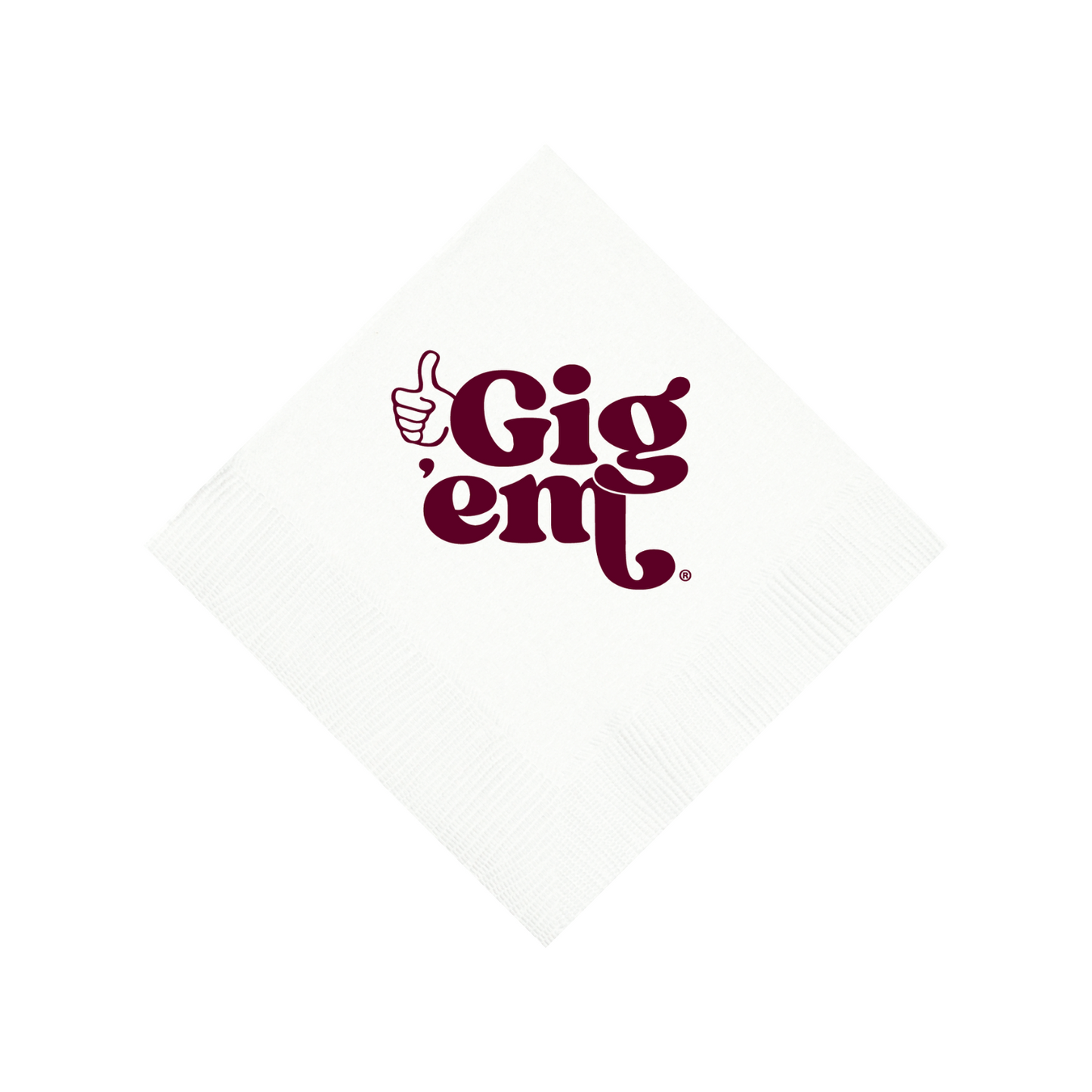 Texas A&M White 3 ply Napkins Set of 25