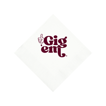 Texas A&M White 3 ply Napkins Set of 25