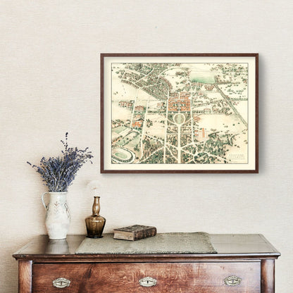 Vintage Map of Stanford University 1934