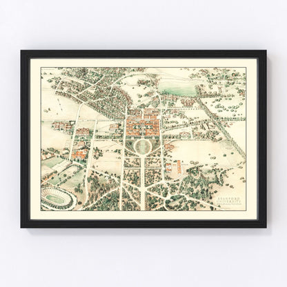 Vintage Map of Stanford University 1934