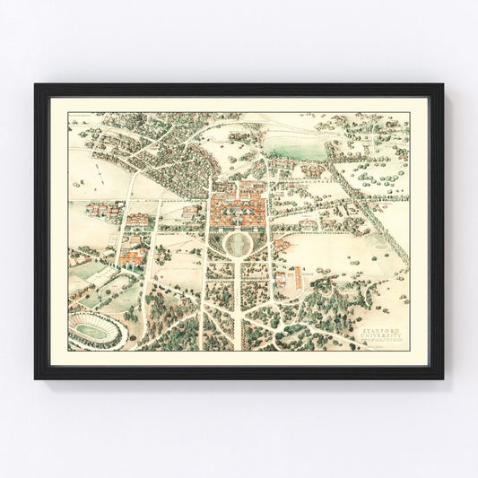 Vintage Map of Stanford University 1934
