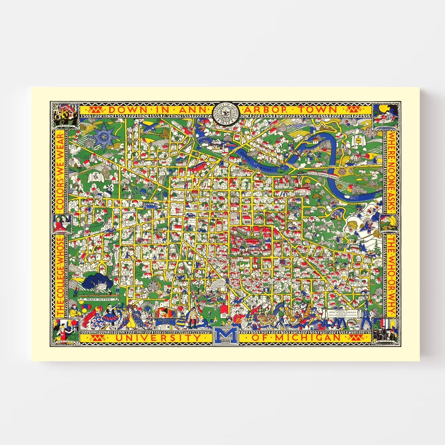 Vintage Map of University of Michigan 1926