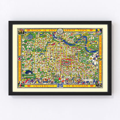Vintage Map of University of Michigan 1926