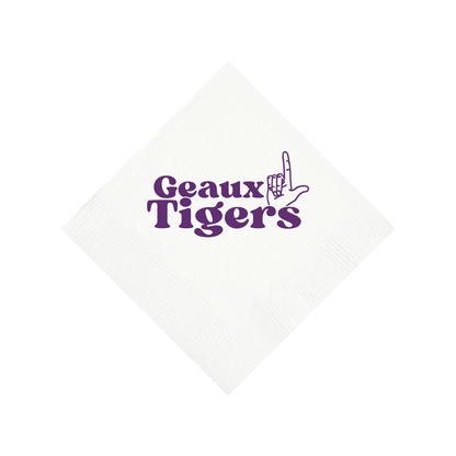 LSU White 3 ply Napkins Set of 25