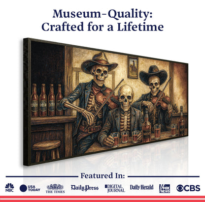 Cowboy Skeletons Western Bar Wall Art