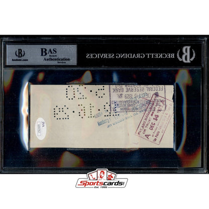Jack Sharkey Signed Autographed Check BGS JSA
