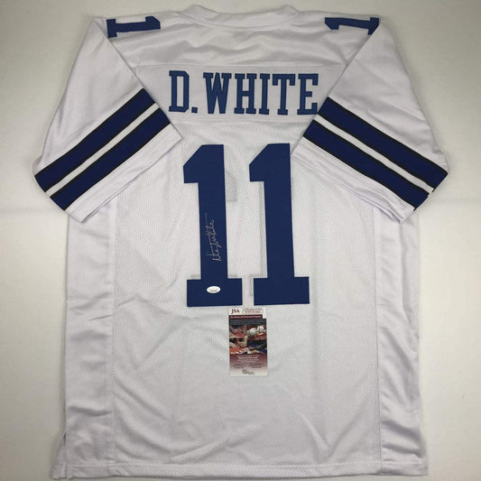 Autographed/Signed Danny White Dallas White Football Jersey JSA COA