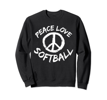 Coach Baseball Player Outfit Peace Love Sweatshirt - Graphic Print Unisex