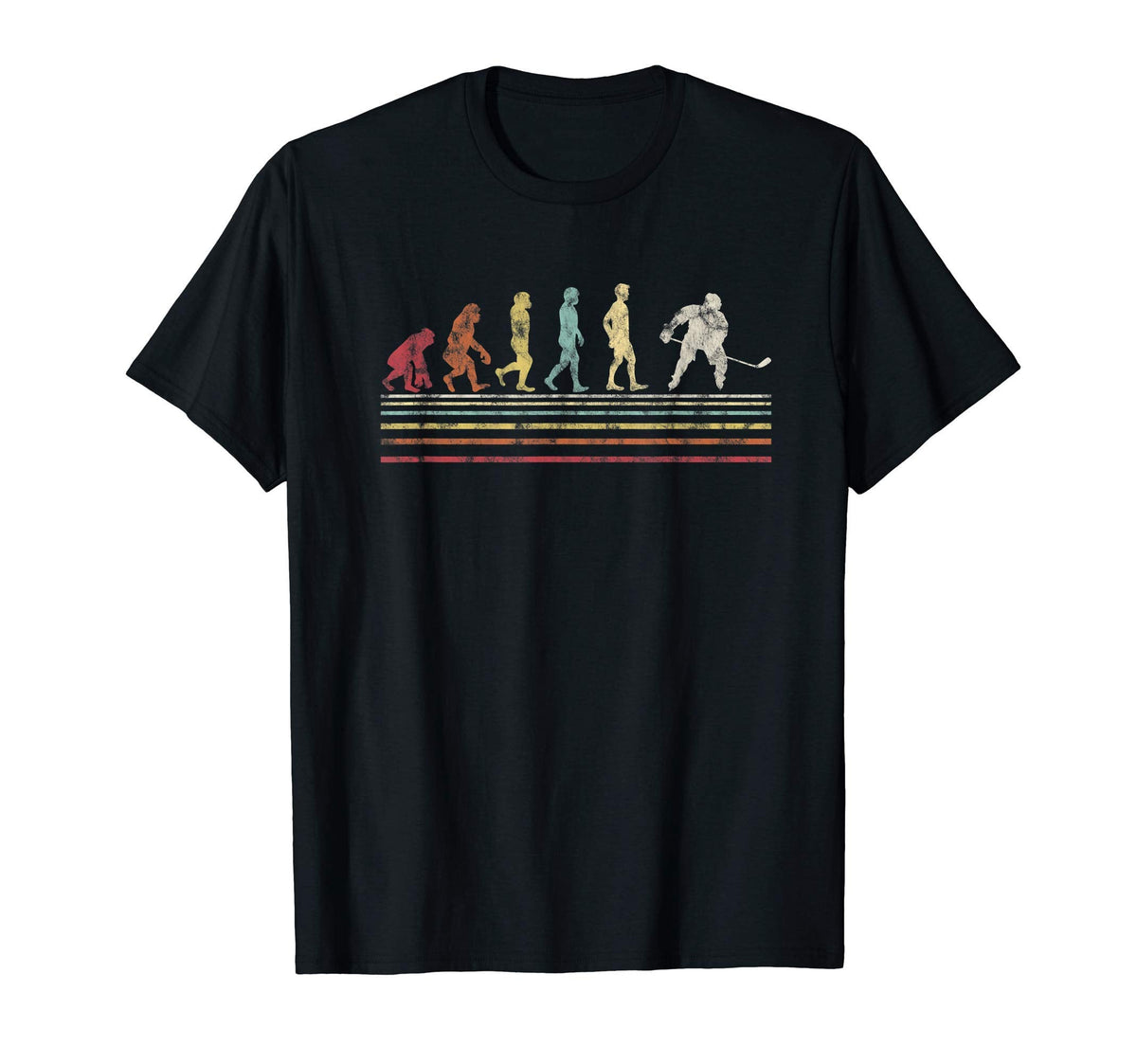 Evolution Ice Hockey Rainbow T-Shirt - Streetwear Style for Adults