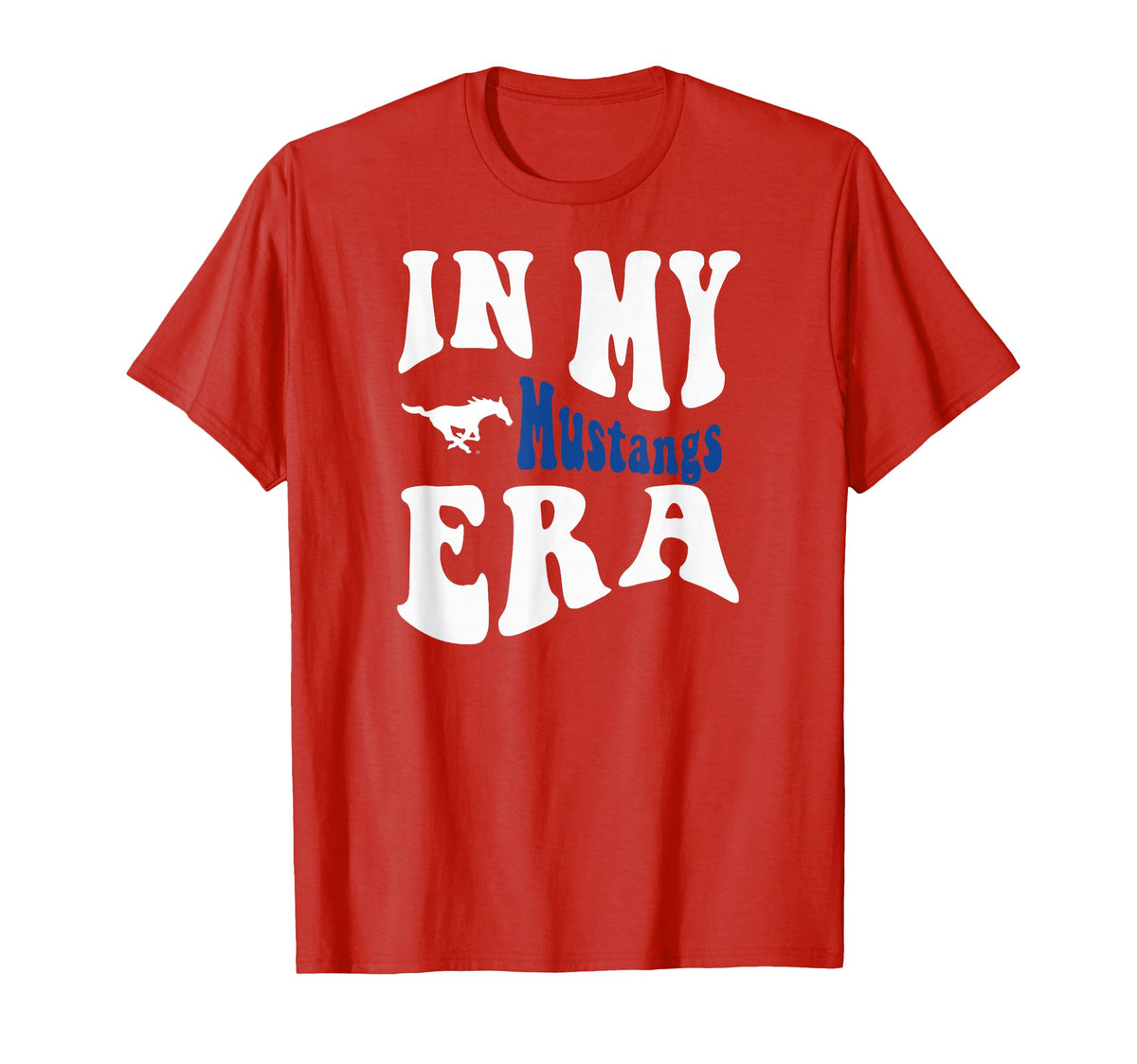Smu Mustangs Era Red Officially Licensed T-Shirt - Trendy Graphic Unisex