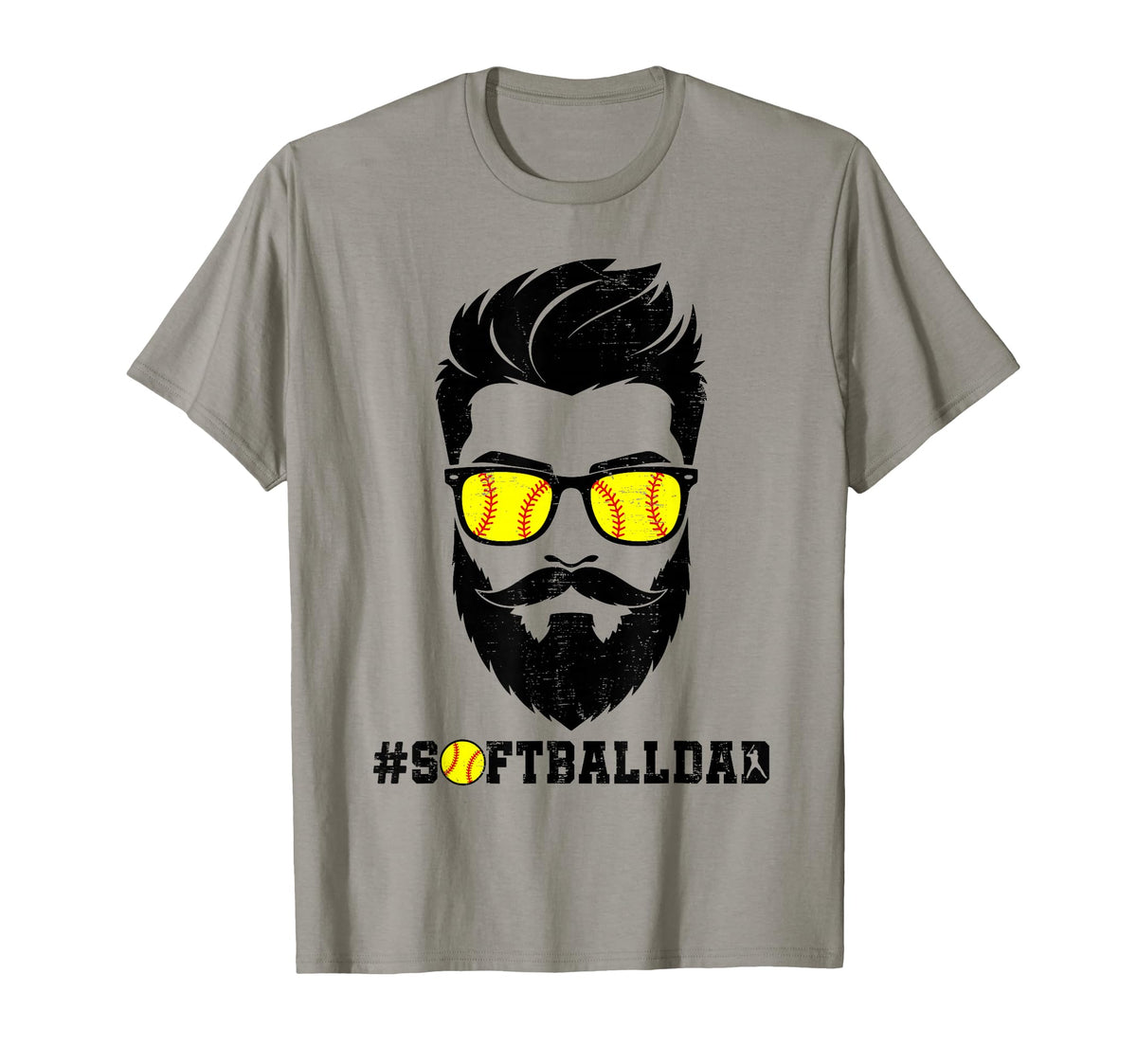 Softball Dad Beard Sunglasses T-Shirt - Aesthetic Graphic for Adults