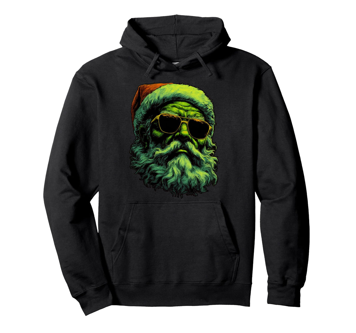 Punk Santa Claus Sunglasses Rocker Grunge Hoodie - Trendy Graphic Men Women