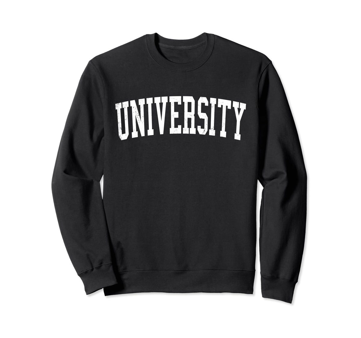 University Fl Distressed White Varsity Sweatshirt - Graphic Print Unisex