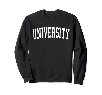 University Fl Distressed White Varsity Sweatshirt - Graphic Print Unisex