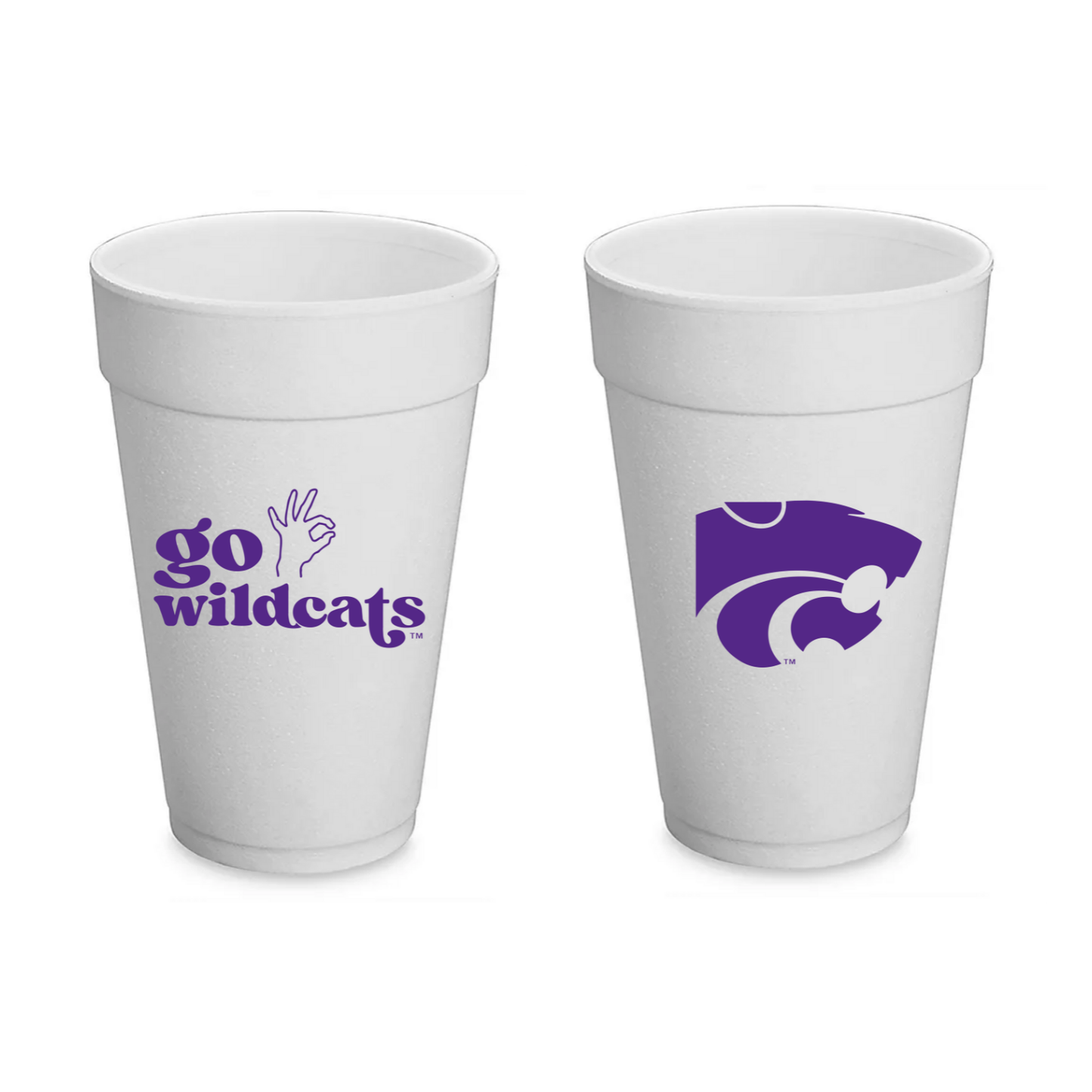 Kansas State Styrofoam Cups Set of 8 - 20 ounces