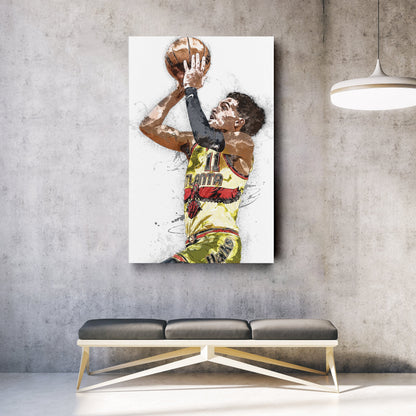 Trae Young Canvas Art – Atlanta Hawks Wall Decor