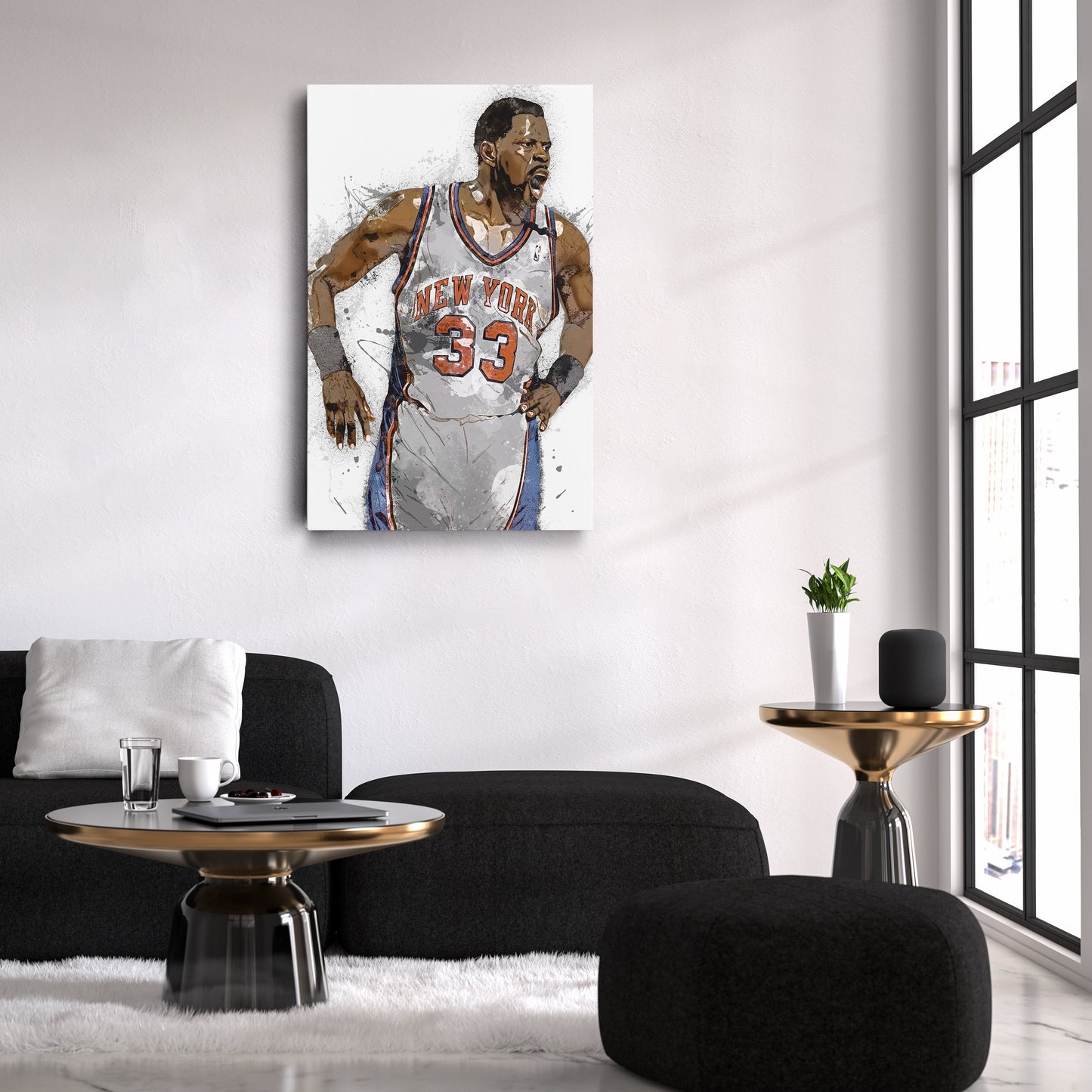 Patrick Ewing Canvas Art – New York Knicks Wall Decor