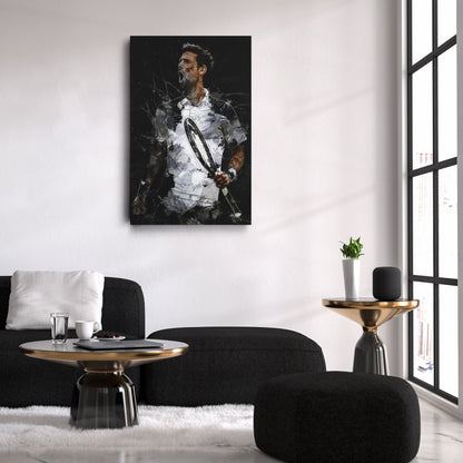 Novak Djokovic Canvas Print – Iconic Tennis Wall Art for Man Cave or Home