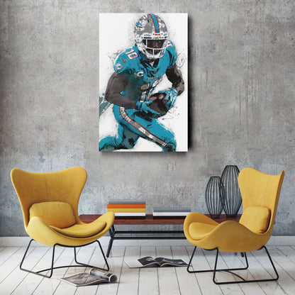 Tyreek Hill Canvas Art – Miami Dolphins Wall Decor