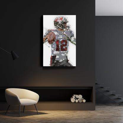 Tom Brady Canvas Art – Tampa Bay Buccaneers Wall Decor