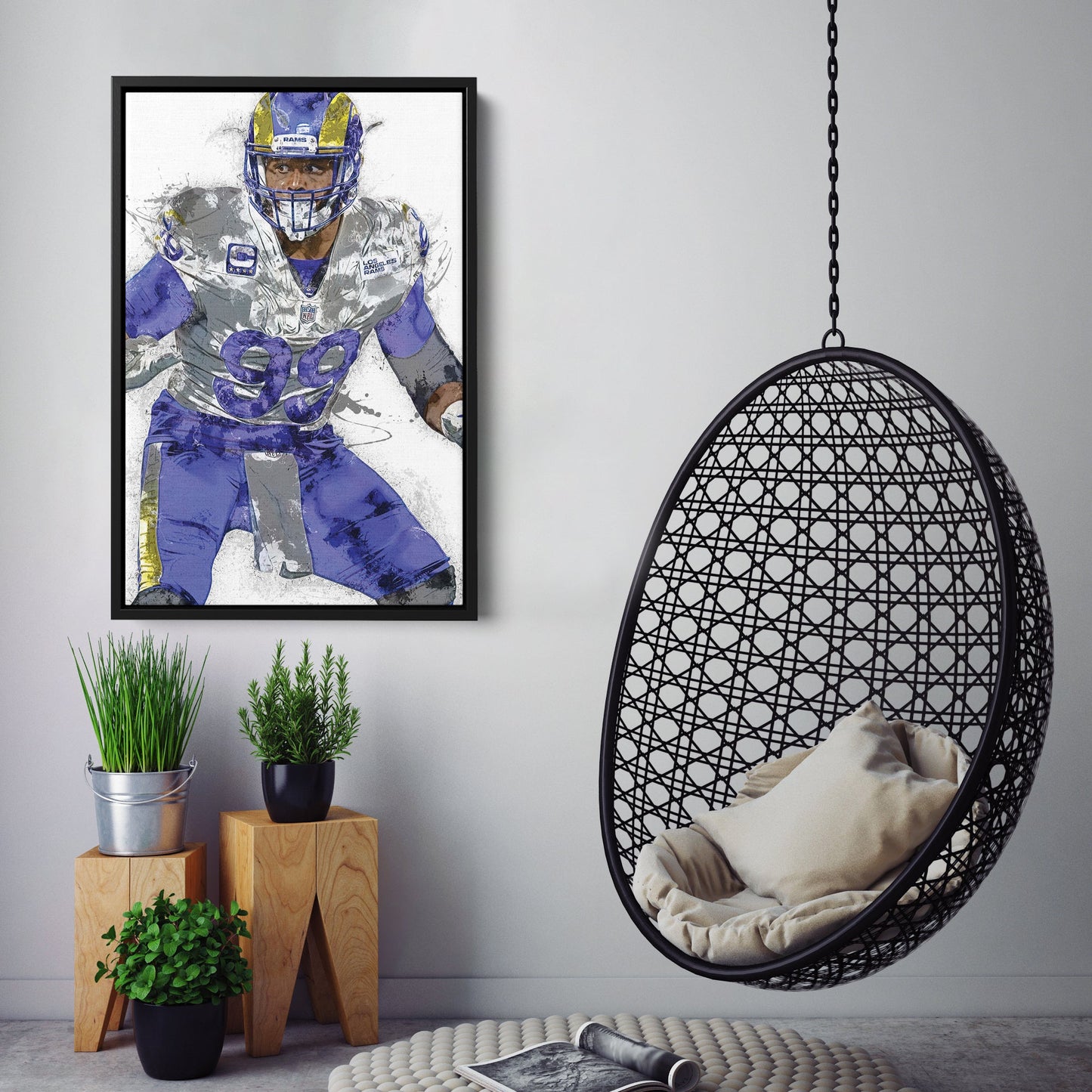 Aaron Donald Canvas Art – Los Angeles Rams Wall Decor