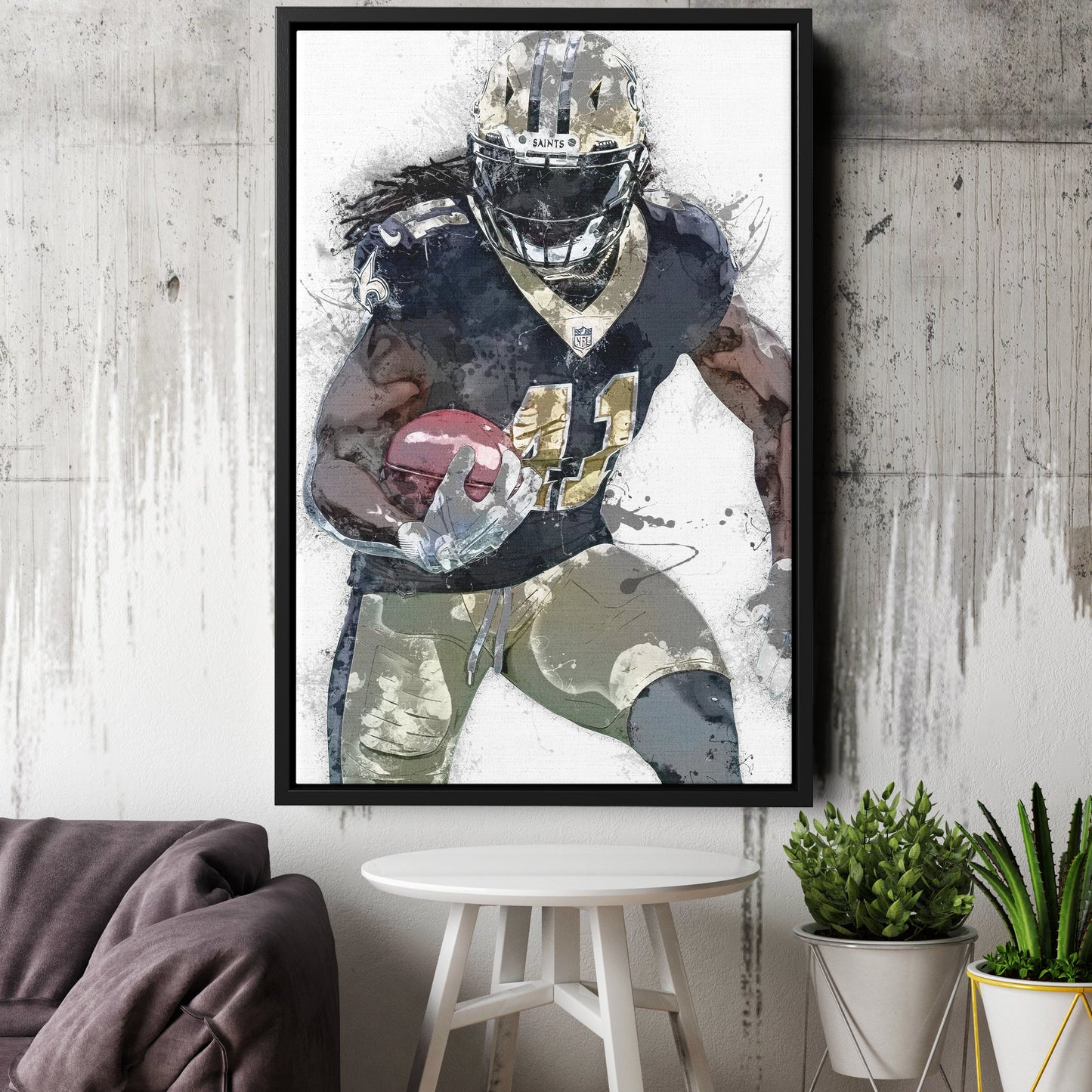Alvin Kamara Canvas Art – New Orleans Saints Wall Decor
