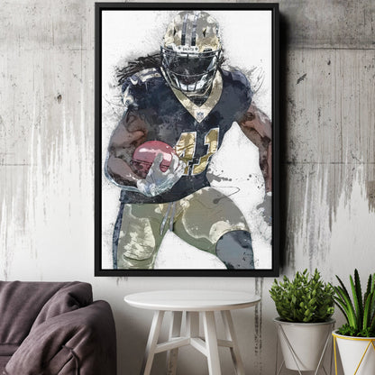 Alvin Kamara Canvas Art – New Orleans Saints Wall Decor